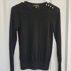 New Ann Taylor Black Sweater with Button Detail XXSP